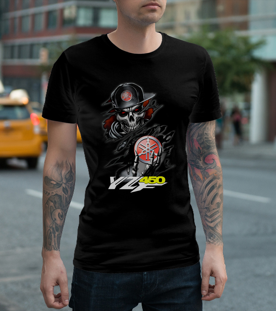 Yfz450 Skull With Yamaha Logo And Cap T-Shirt