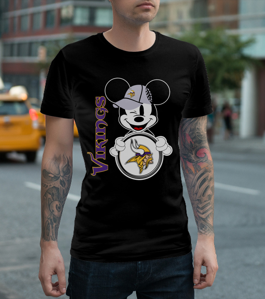 Vikings Mickey Mouse NFL Football Fan Gear T-Shirt