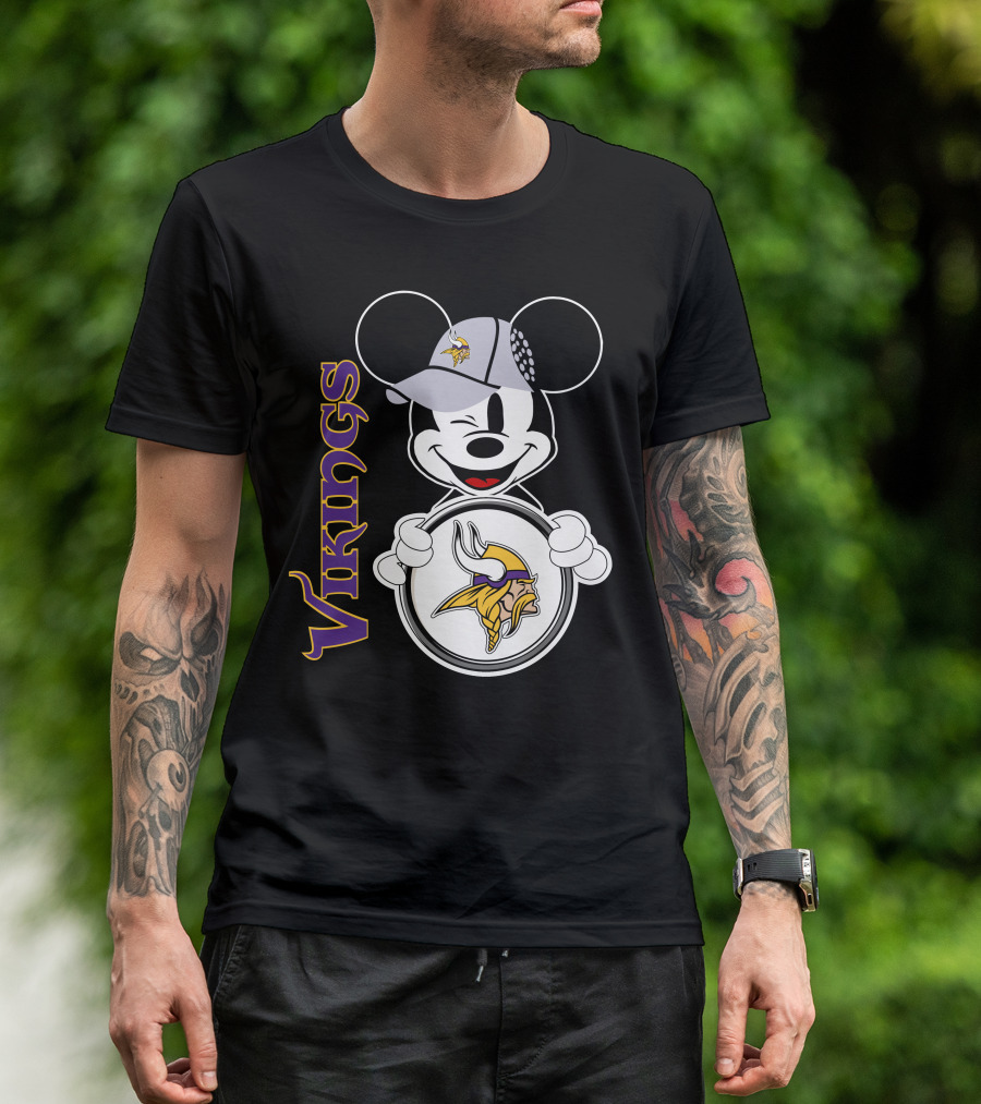 Vikings Mickey Mouse NFL Football Fan Gear T-Shirt