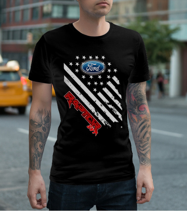 Ford Raptor 21 Usa Flag Stars Stripes T-Shirt