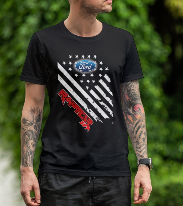 Ford Raptor 21 Usa Flag Stars Stripes T-Shirt