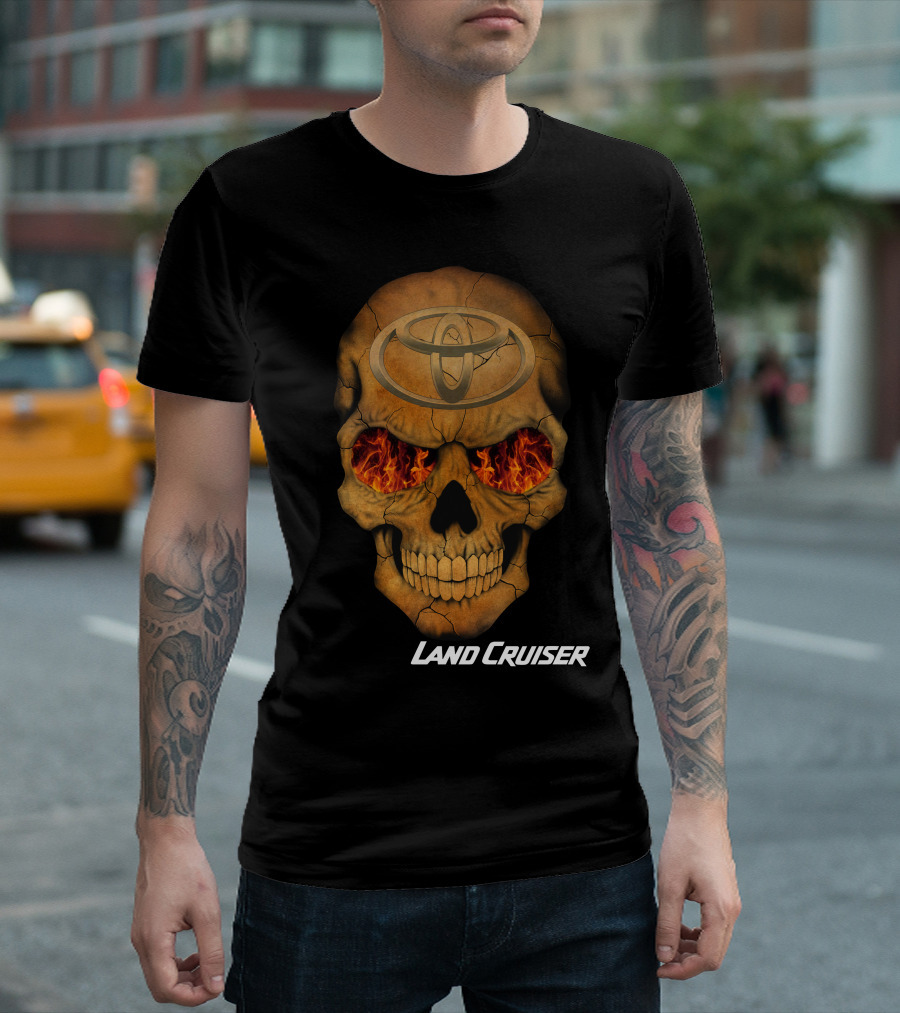 Toyota Land Cruiser Fiery Skull T-Shirt