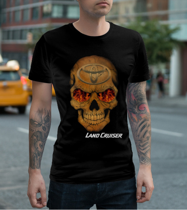 Toyota Land Cruiser Fiery Skull T-Shirt