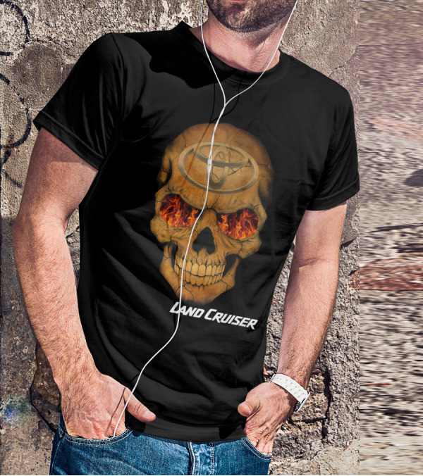Toyota Land Cruiser Fiery Skull T-Shirt