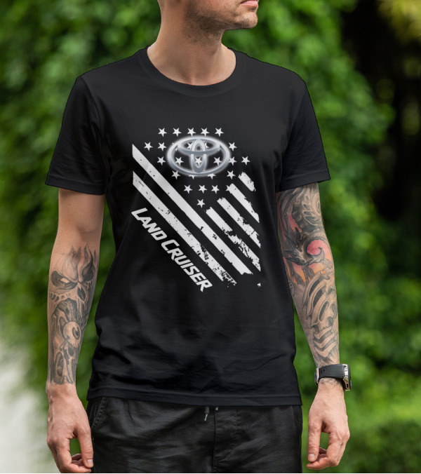 Toyota Land Cruiser American Flag Style T-Shirt