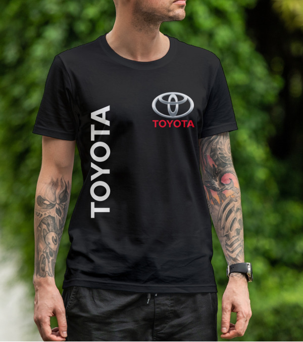 Toyota Logo With White Text Vertical Alignment T-Shirt