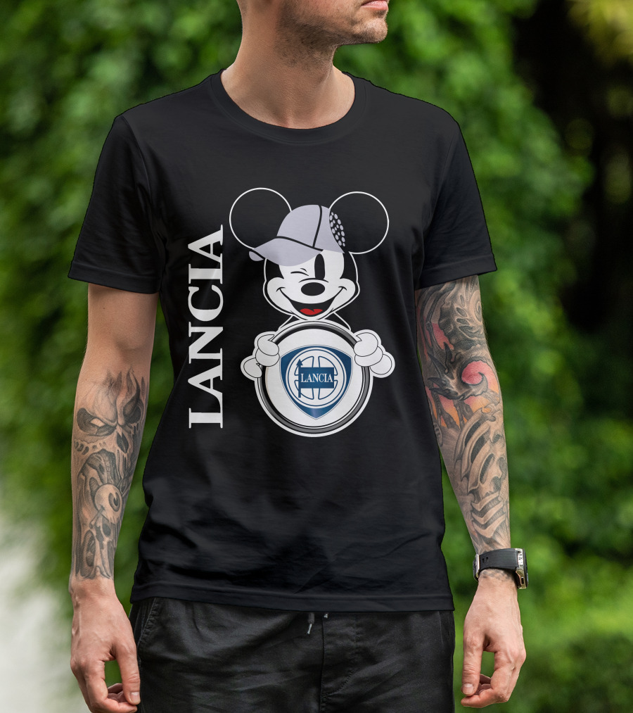 Lancia Mickey Mouse Holding T-Shirt
