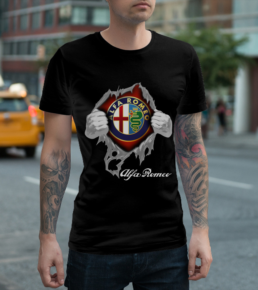 Alfa Romeo Logo With Tearaway Effect T-Shirt