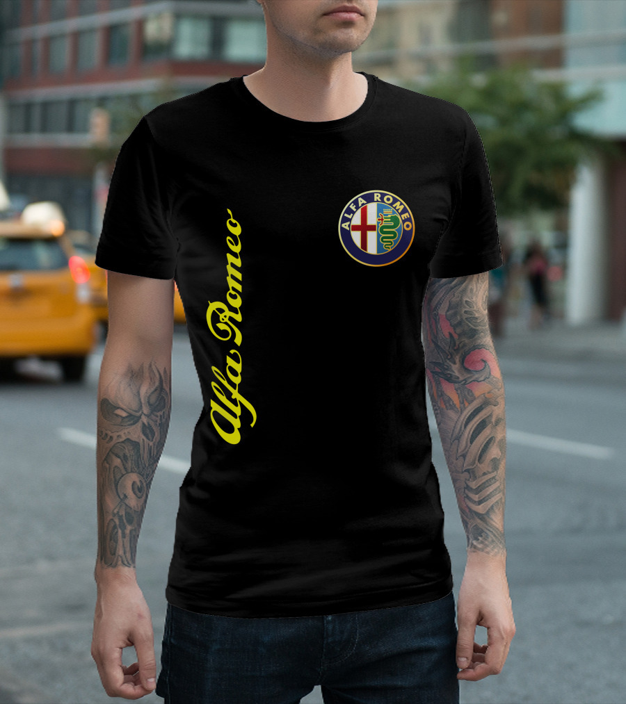 Alfa Romeo Classic Car Logo And Name T-Shirt