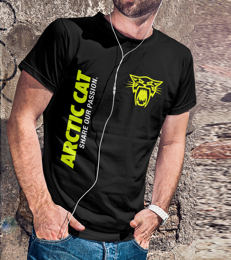 Arctic Cat Share Our Passion Neon Cat T-Shirt
