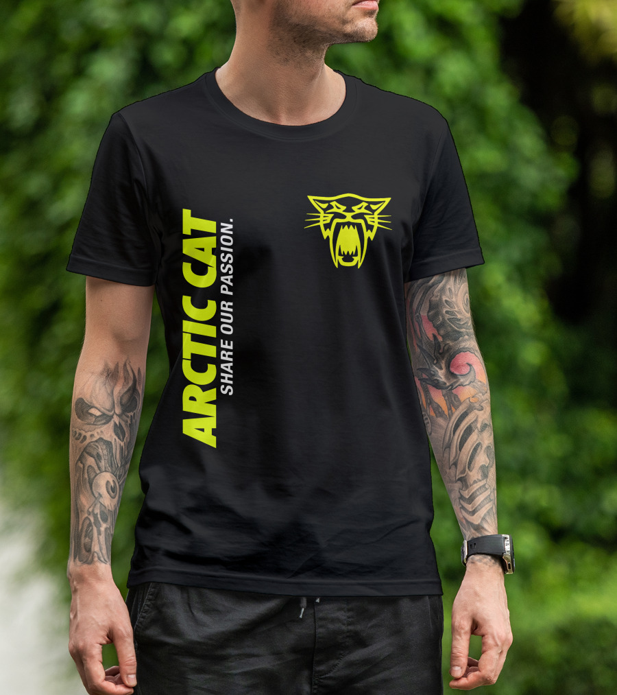 Arctic Cat Share Our Passion Neon Cat T-Shirt