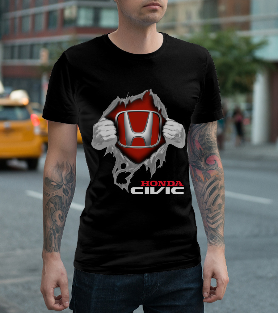 Honda Civic 08 Emblem Burst T-Shirt