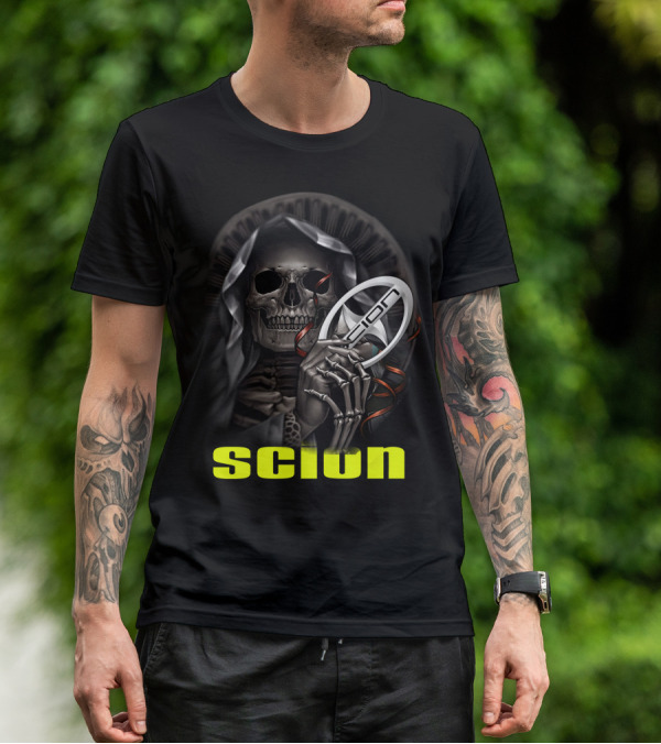 Scion Grim Reaper Skull Holding T-Shirt
