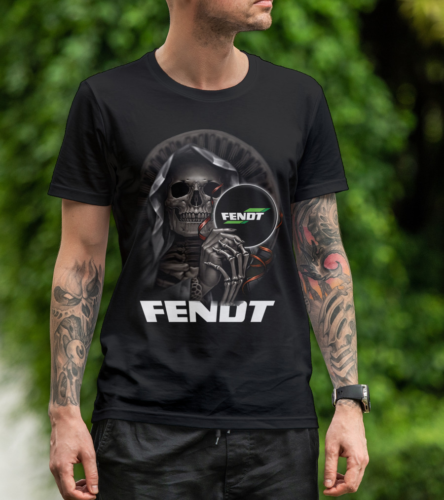 Fendt Grim Reaper Skeleton Holding T-Shirt