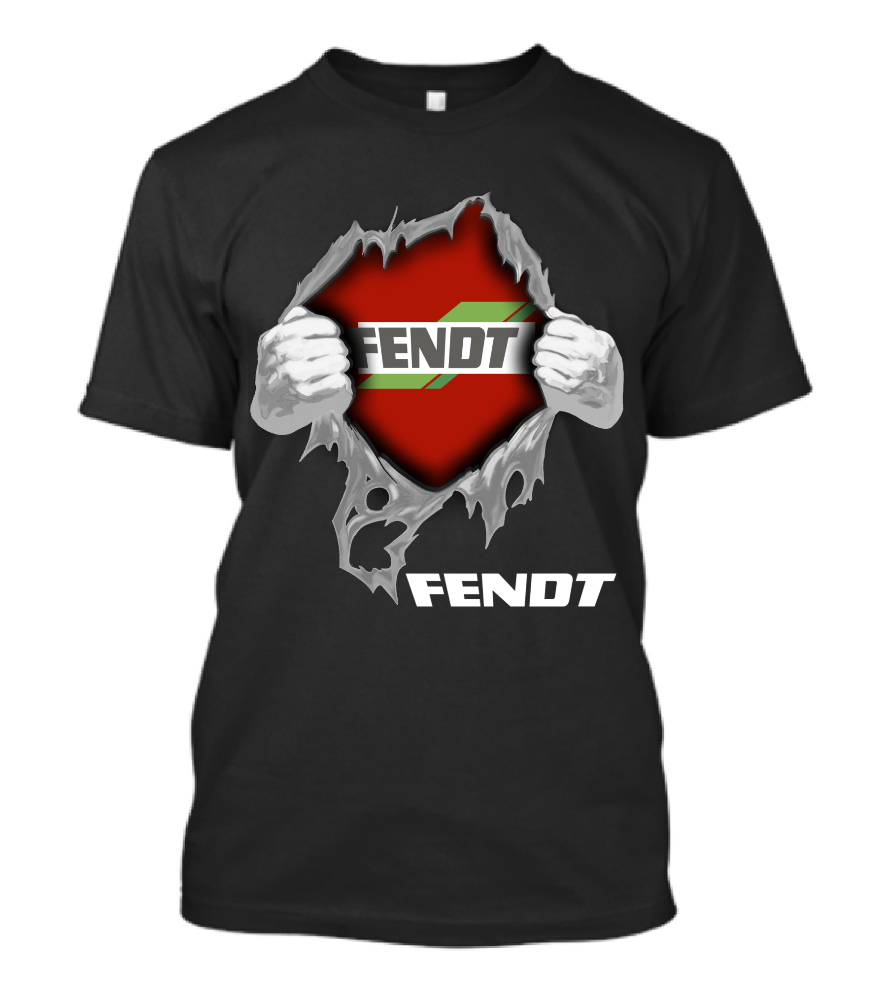 Fendt 11 Tractor Busting Through Farmer Power T-Shirt