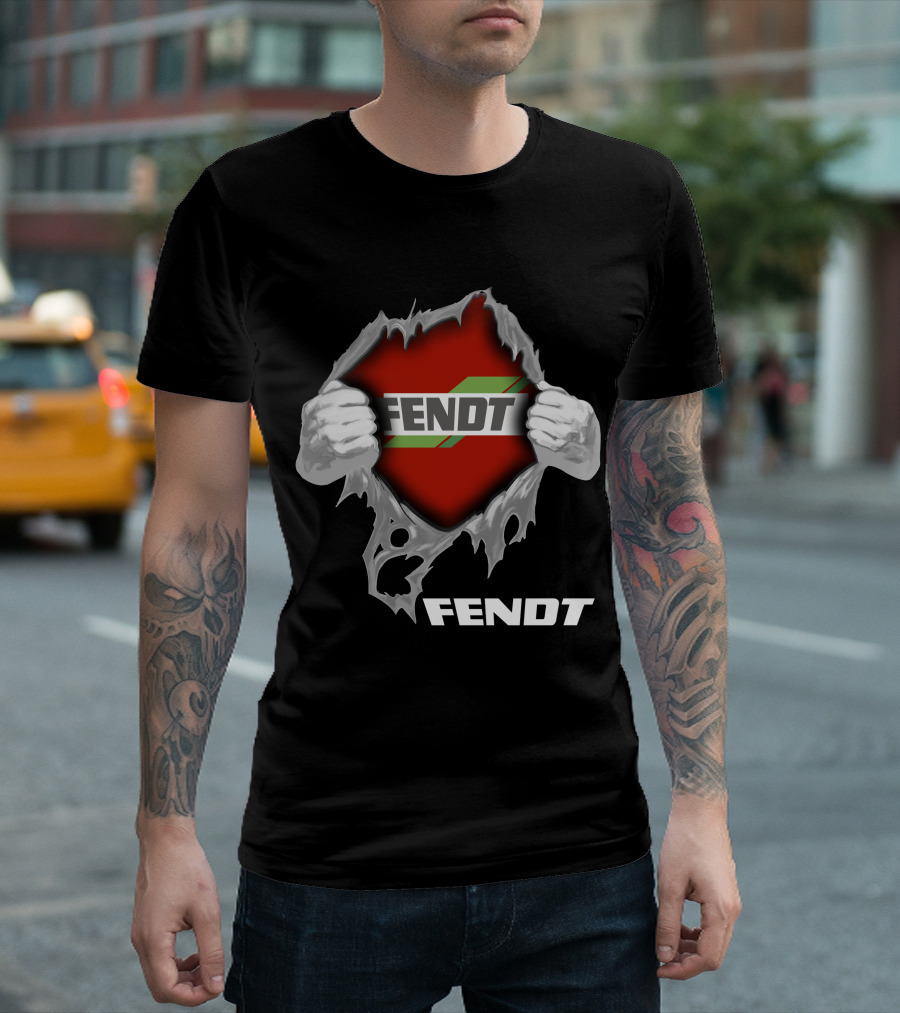 Fendt 11 Tractor Busting Through Farmer Power T-Shirt