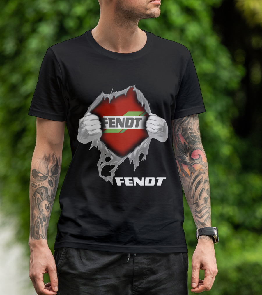 Fendt 11 Tractor Busting Through Farmer Power T-Shirt
