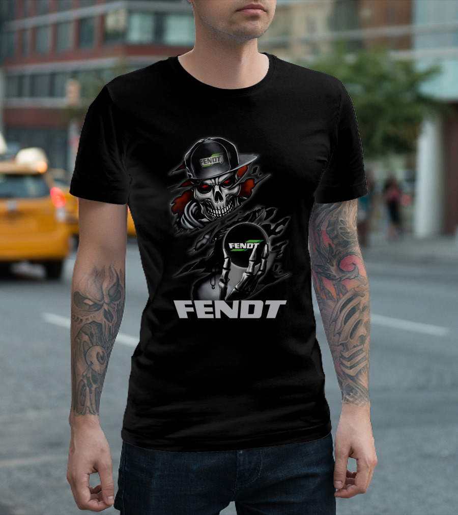 Fendt Skull With Cap And Glove Holding Ball T-Shirt