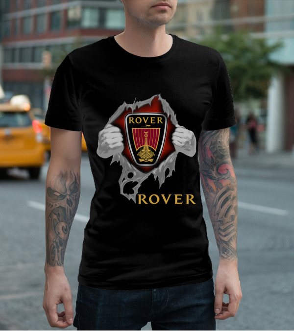 Rover Viking Ship Emblem Ripped T-Shirt