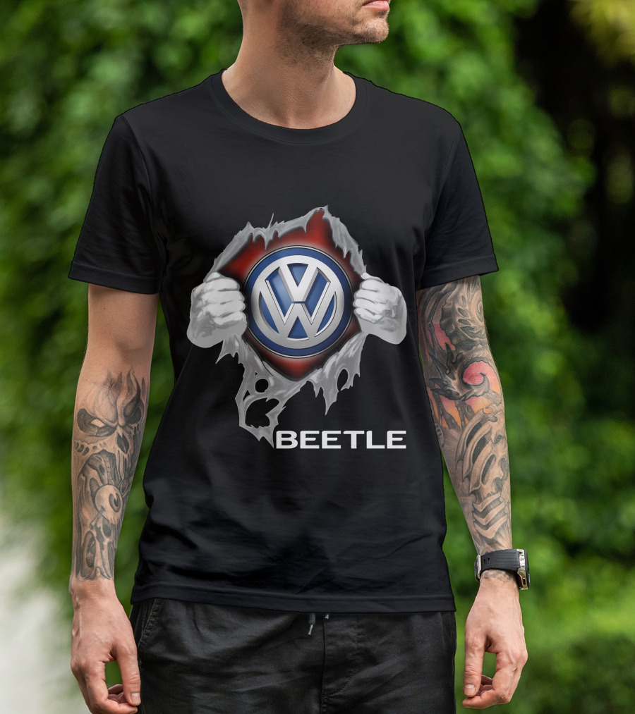 Volkswagen Beetle 05 Logo Ripped T-Shirt