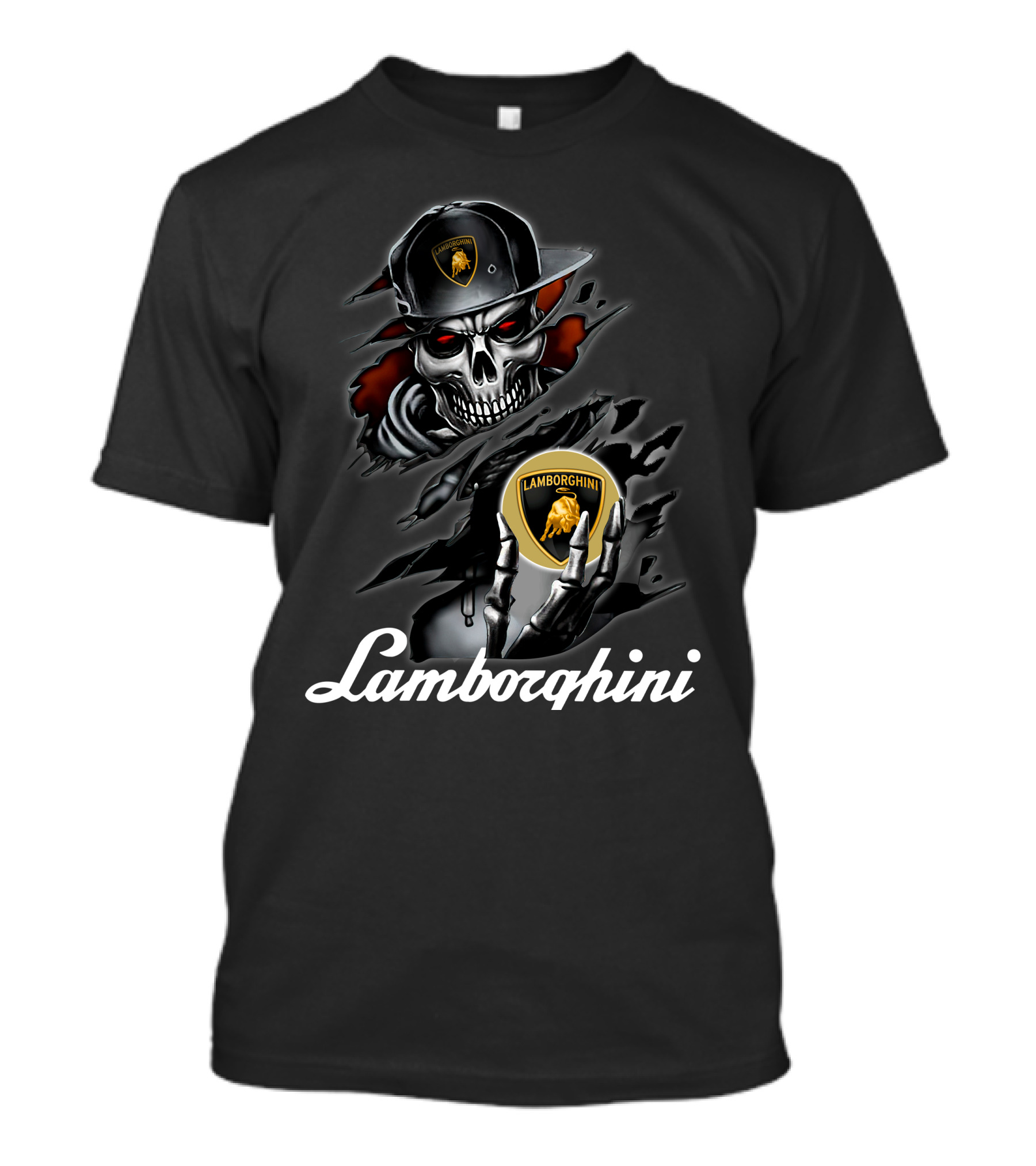 Lamborghini Skeleton Skull Cap Emblem Prius T-Shirt