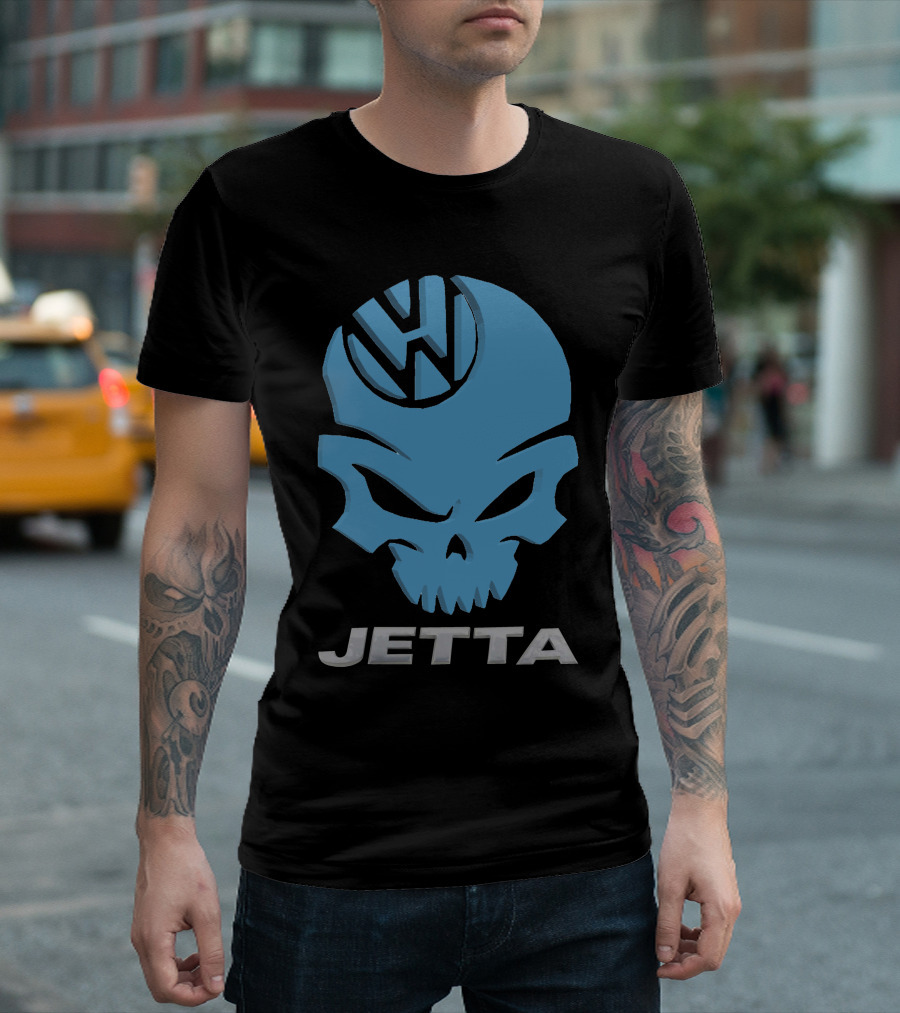 Jetta VW Skull Logo Blue T-Shirt