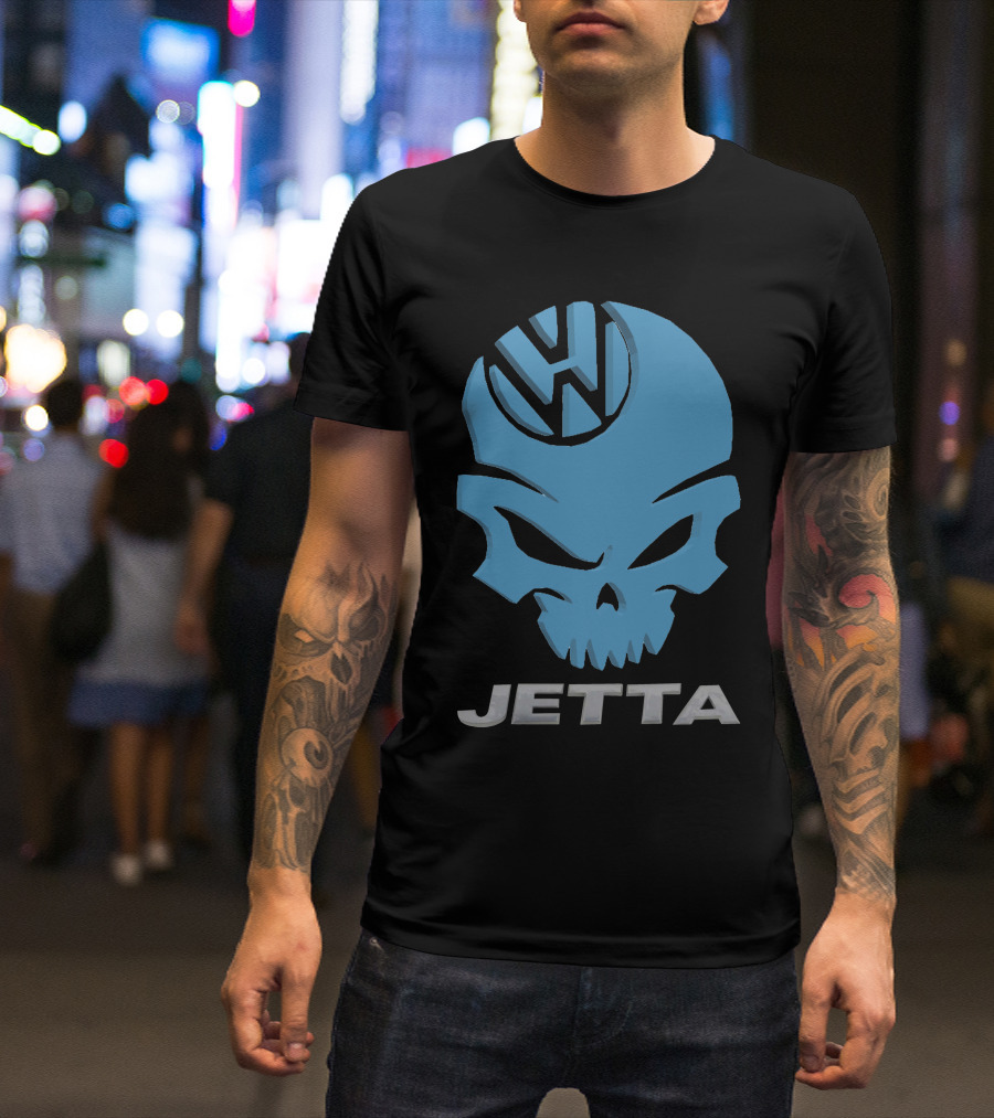 Jetta VW Skull Logo Blue T-Shirt