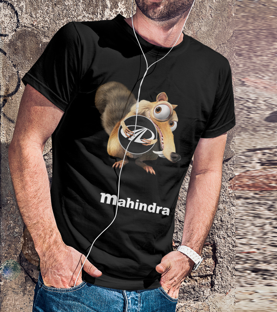 Mahindra 01 Ice Age Scrat Character Holding T-Shirt