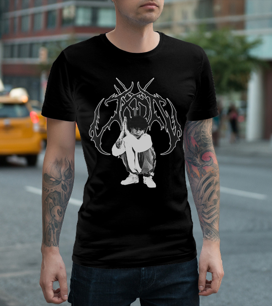 jxdn Crouching Figure with Intricate T-Shirt