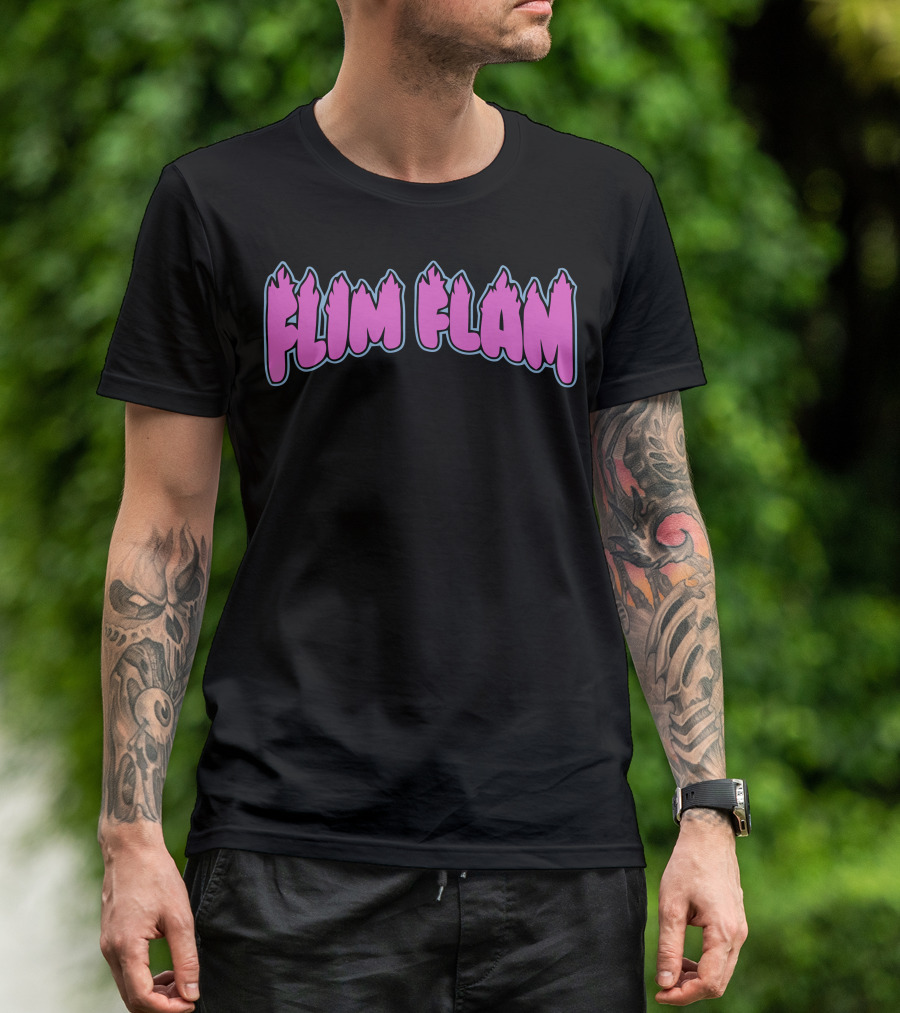 Flim Flam Colorful Flame Font T-Shirt