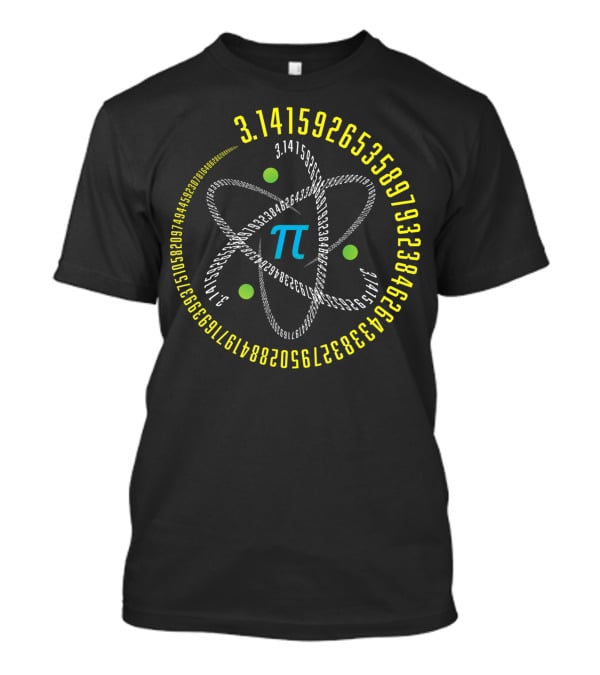 Atom Pi Math Science Stem 3.14 Pi Day Numerals Circle T-Shirt
