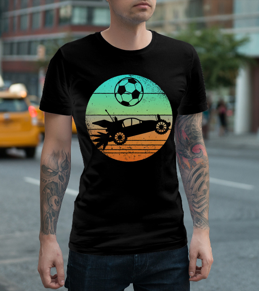 Retro Rocket Soccer Car League Gamer Aesthetic T-Shirt