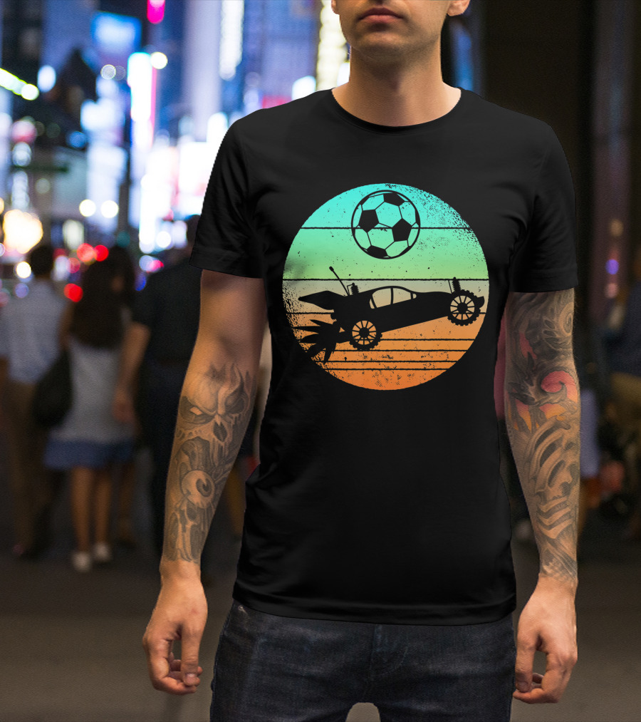 Retro Rocket Soccer Car League Gamer Aesthetic T-Shirt
