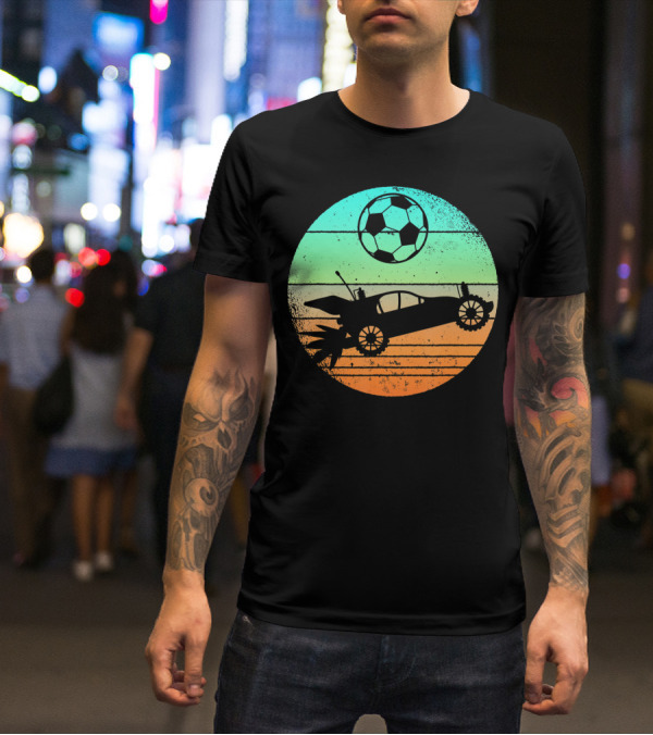 Retro Rocket Soccer Car League Gamer Aesthetic T-Shirt