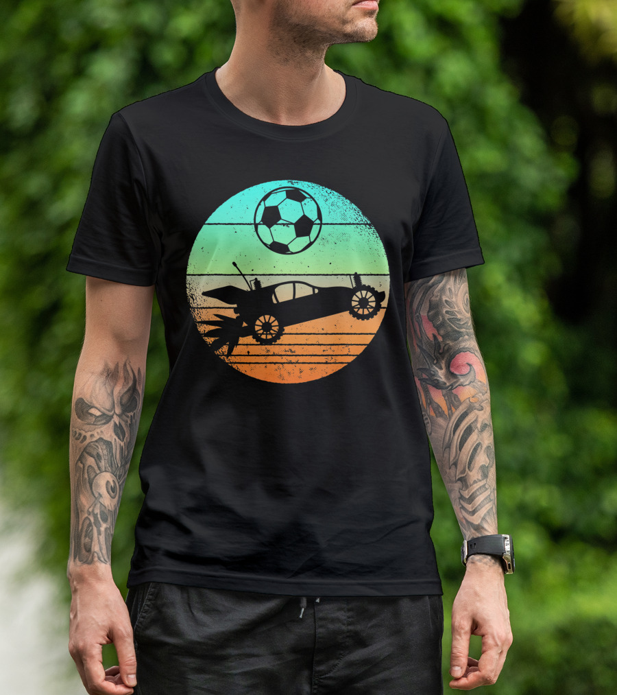 Retro Rocket Soccer Car League Gamer Aesthetic T-Shirt