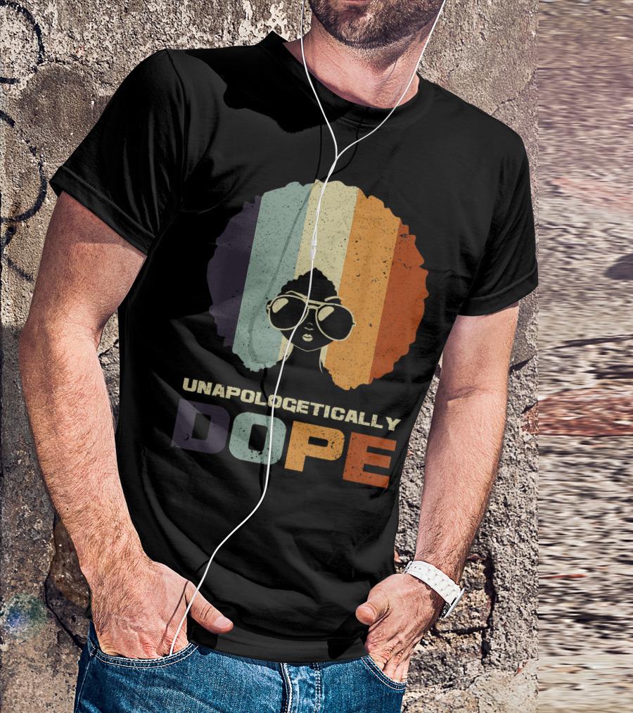 Unapologetically Dope Afro Rainbow Stripes Sunglasses T-Shirt