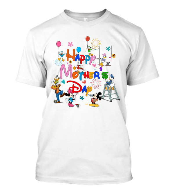 Happy Mother's Day Disney Mickey Minnie Donald Goofy Balloons T-Shirt
