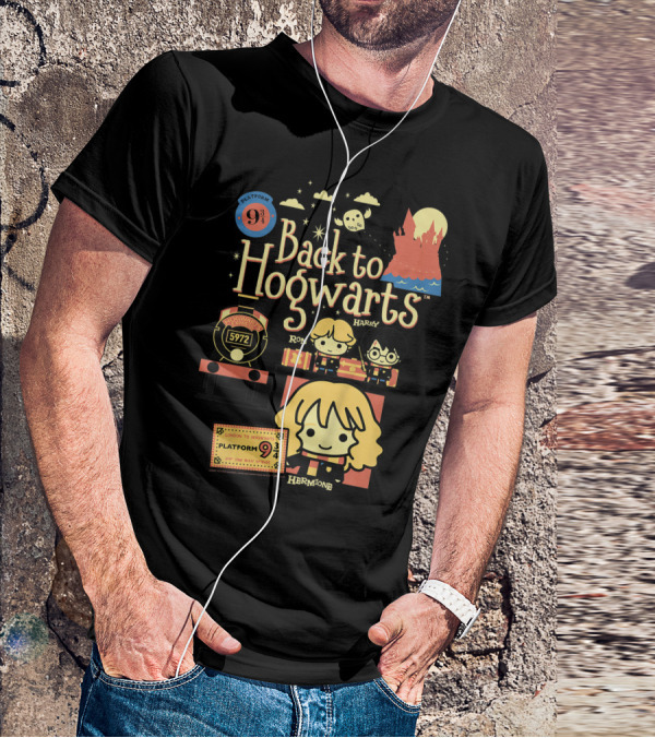 Back To Hogwarts Platform 9¾ Ron Harry Hermione 5972 London To Hogwarts Express T-Shirt