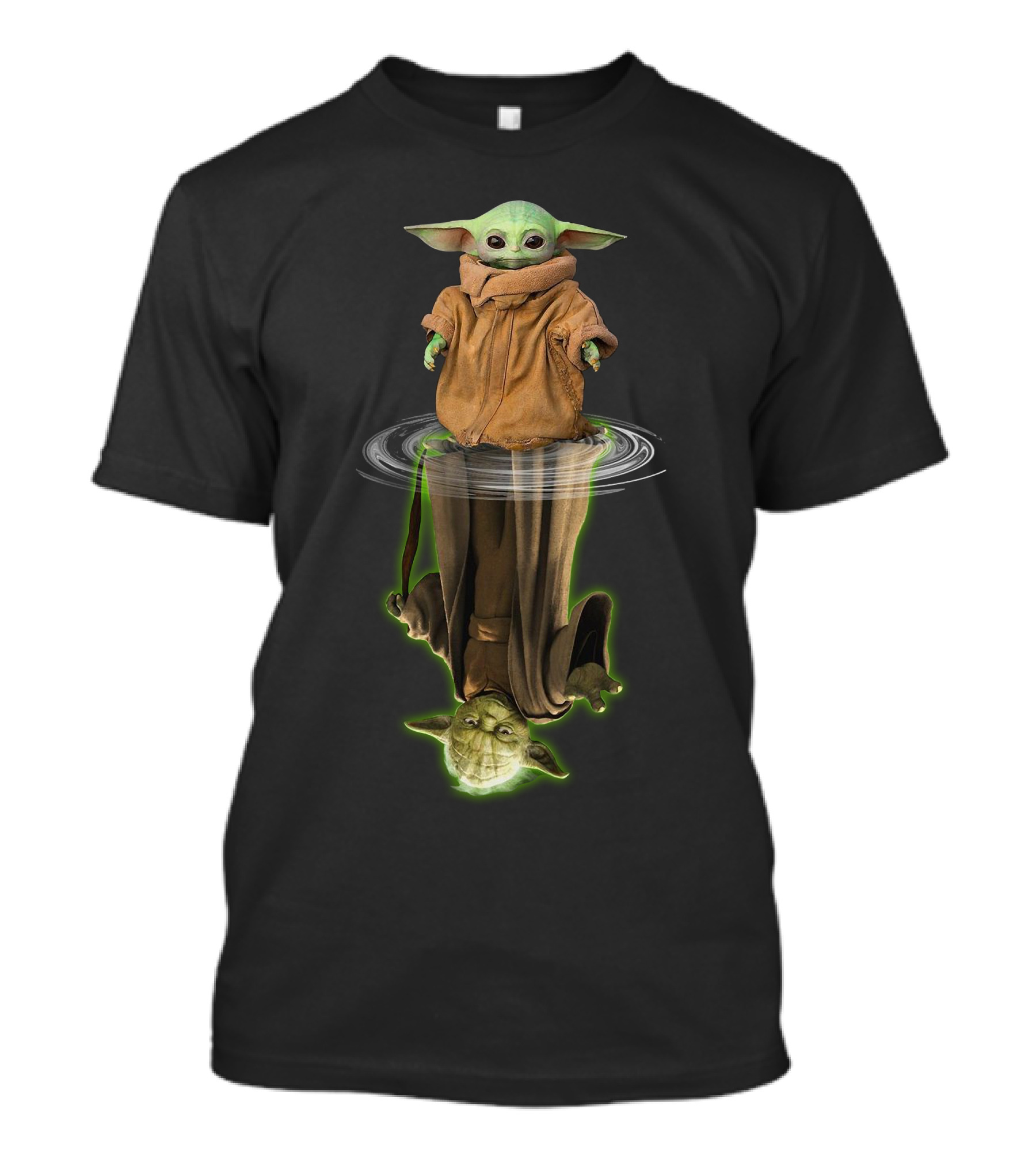Baby Yoda And Yoda Reflection Only Today T-Shirt