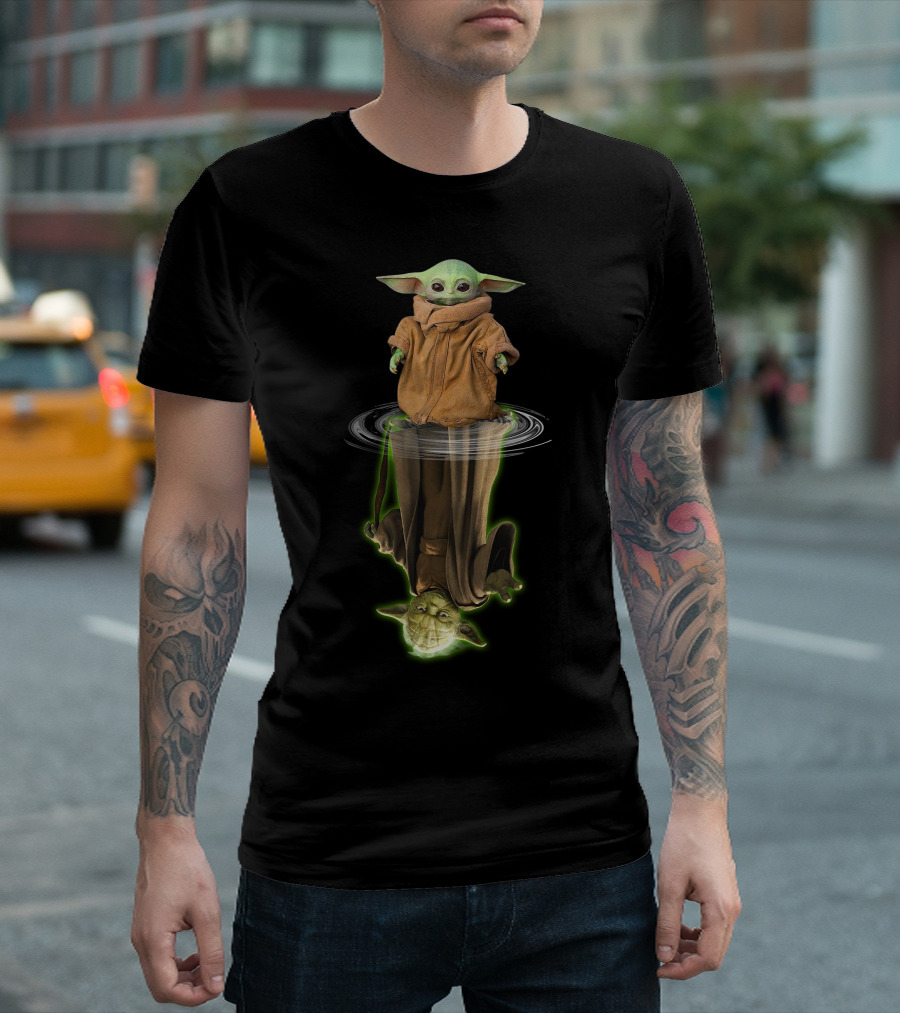 Baby Yoda And Yoda Reflection Only Today T-Shirt