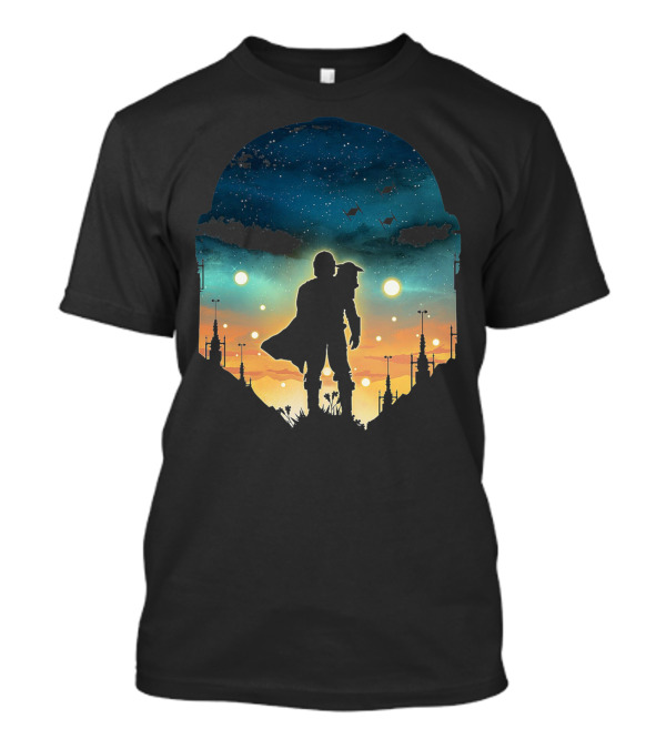 Only Today Lone Mandalorian Starry Sunset Adventure T-Shirt