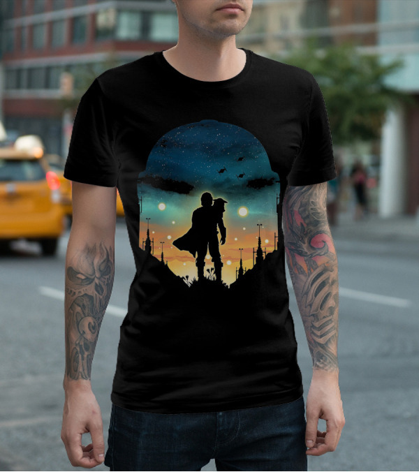 Only Today Lone Mandalorian Starry Sunset Adventure T-Shirt