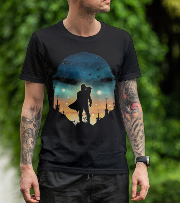 Only Today Lone Mandalorian Starry Sunset Adventure T-Shirt