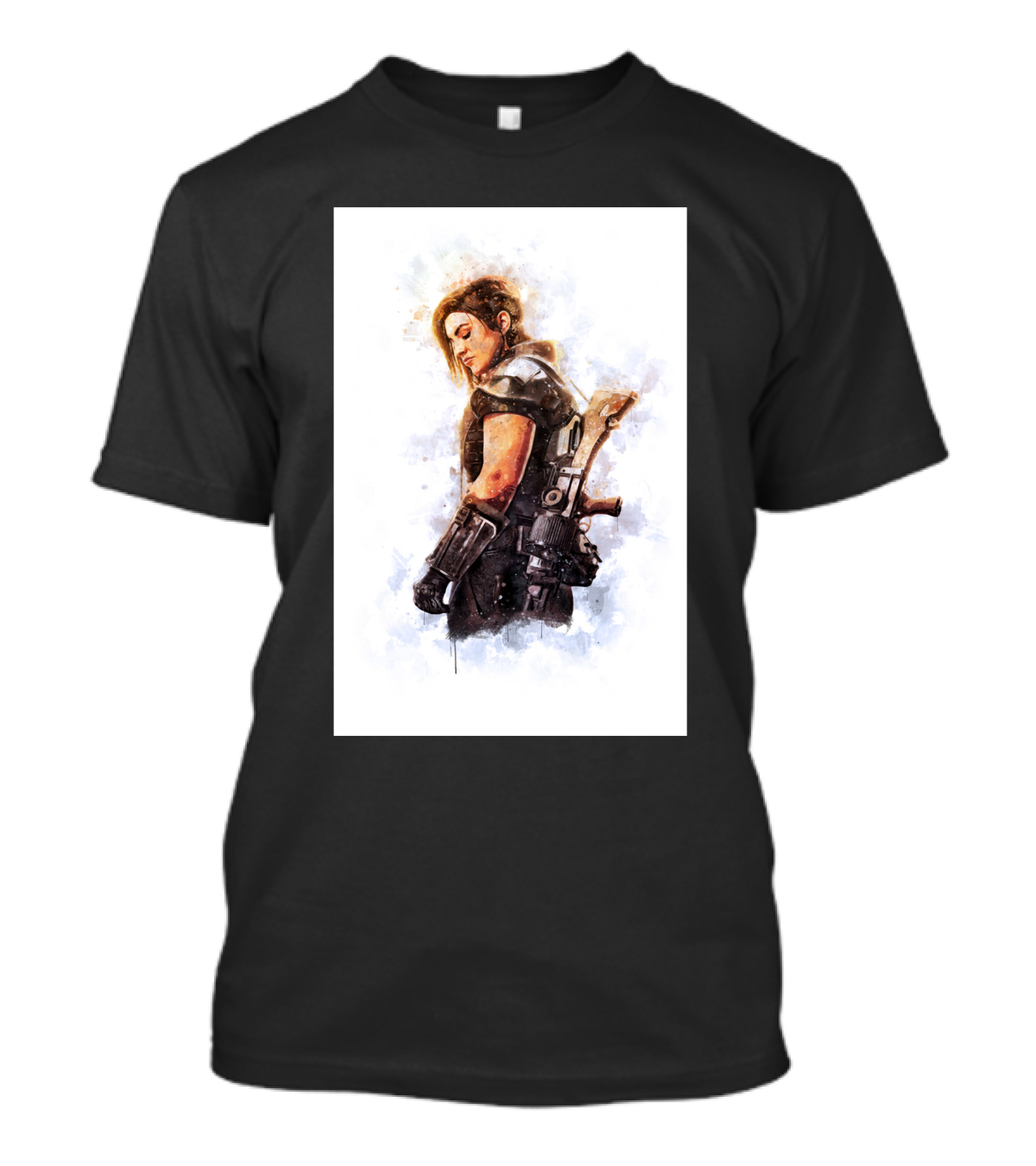 Only Today Watercolor Warrior Woman With Sword T-Shirt