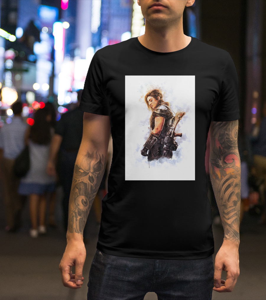 Only Today Watercolor Warrior Woman With Sword T-Shirt