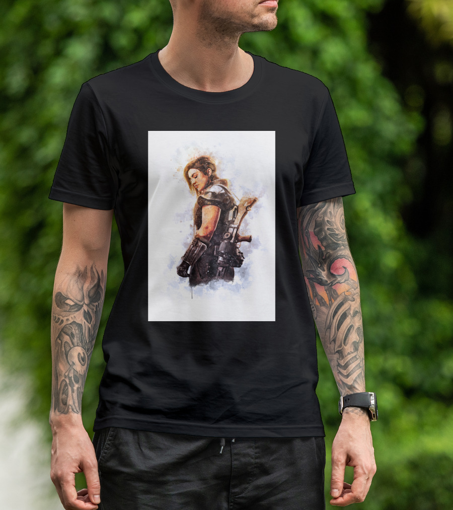 Only Today Watercolor Warrior Woman With Sword T-Shirt