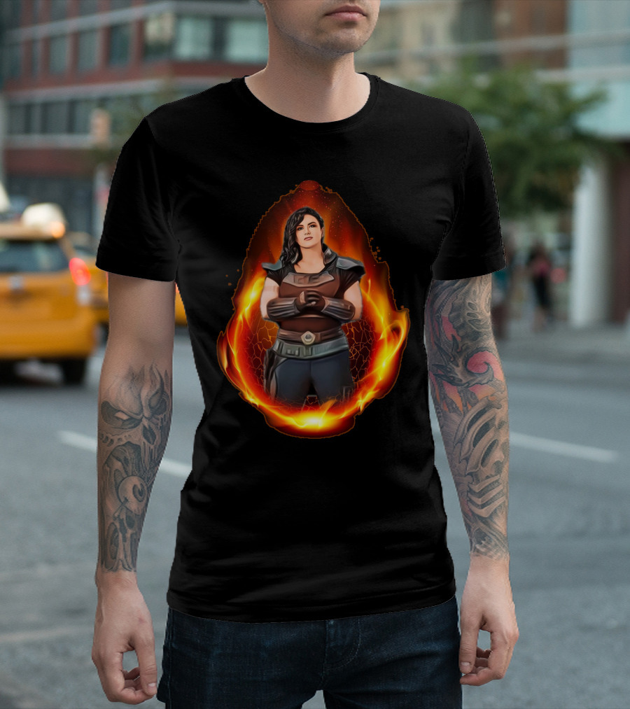 Only Today Warrior Woman Surrounded By Fiery Flames T-Shirt