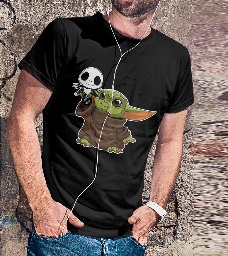 Grogu Holding Jack Skellington Only Today T-Shirt