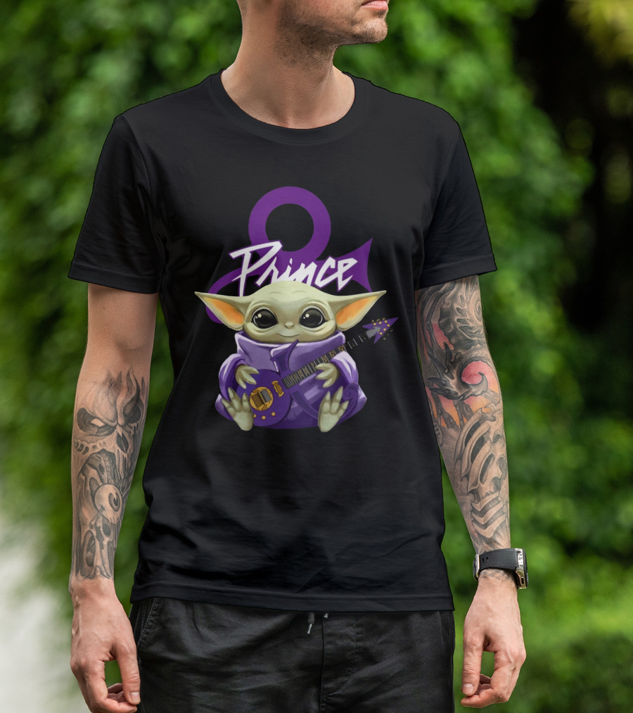 Prince Only Today Baby Alien With Purple Guitar And Symbol T-Shirt