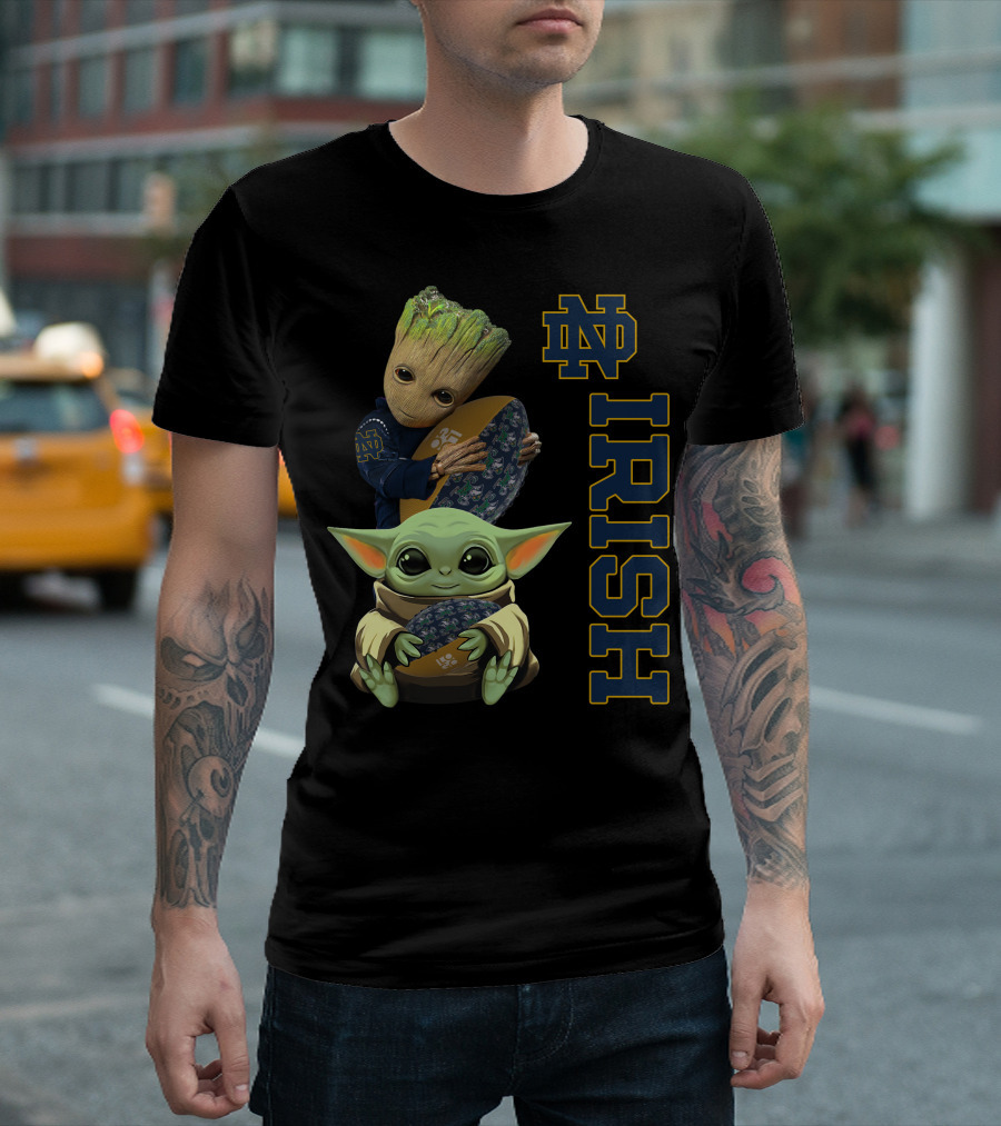 Groot Baby Yoda Notre Dame Fighting Irish Football T-Shirt